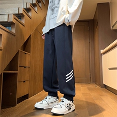 特批25新款简约潮流韩版纯色百搭休闲裤宽松束脚长裤KZ9120，男装休闲裤，电商A128