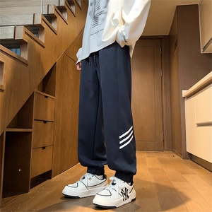 特批25 新款简约潮流韩版纯色百搭休闲裤宽松束脚长裤KZ9120图片