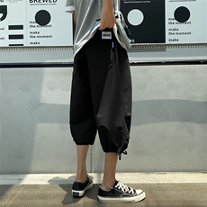 2024夏季新款港风大码休闲印花七分裤正常M-5XHK174-特P25，男装牛仔裤，电商A022