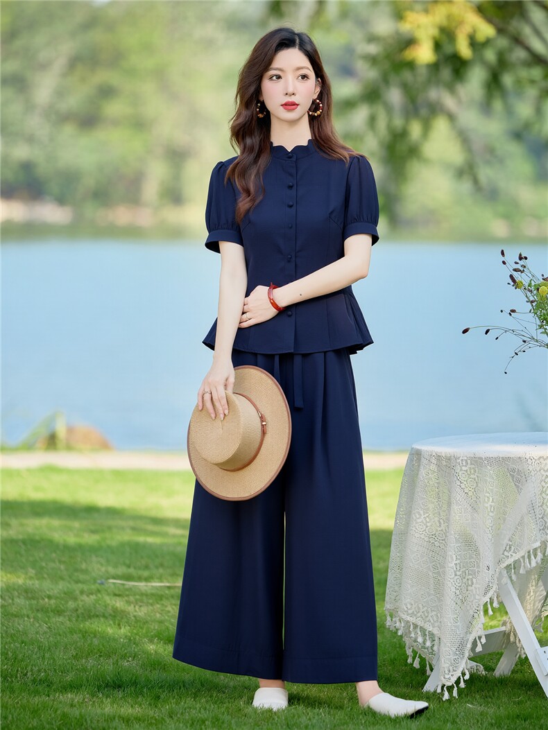 巨好看的夏装套装女2026新款洋气减龄时尚休闲阔腿裙裤两件套,女装套装/套裙,水衣源
