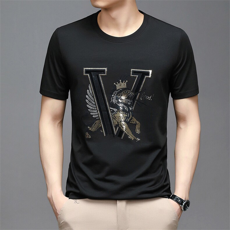 BS82003钱塘2020-2夏季新款时尚潮流印花短袖圆领男士T恤P76,男装T恤,钱塘207-2