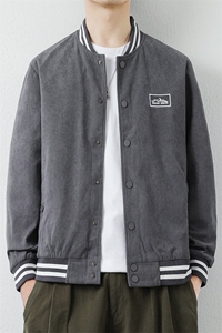 复古日系潮牌棒球服春秋季新款刺绣灯芯绒夹克外套男青年JK85-P50图片