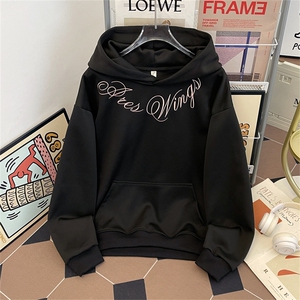 美式街头字母刺绣连帽卫衣男女款春秋季百搭休闲外套WY0235-P48图片