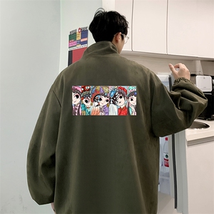 麂皮绒夹克男大码立领褂子外套JK85250-P68 加绒款-P78图片