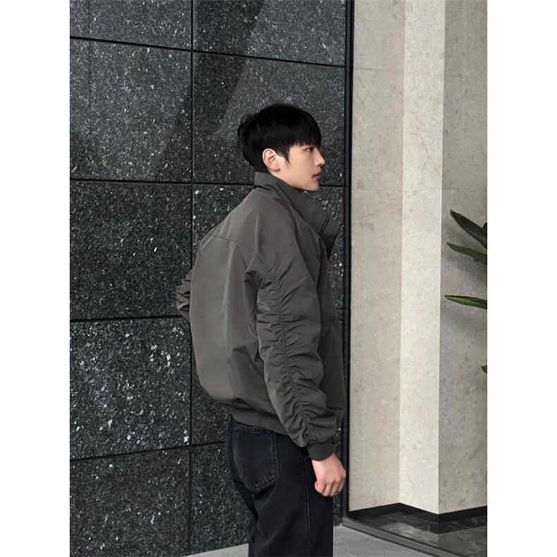 26春装新款美拉德立领飞行夹克boxy廓形休闲百搭外套上衣JK6500,男装夹克,电商A486