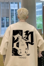 背后印花宽松ins半袖上衣休闲男hiphop街头短袖T恤D328-T479-P28，男装T恤，电商D328
