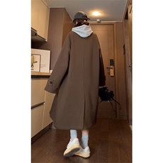 秋季新款Q2589-TP95148情侣款长款风衣女韩系过膝长外套男，男装风衣，电商A102