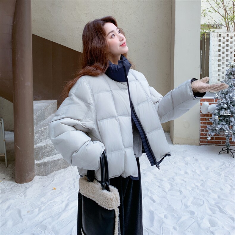 新款撞色领子羽绒服5583-P265-K398图片