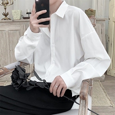 丝滑打底衬衫男生外套休闲百搭衬衣长袖高级感装上衣CS009，男装衬衫，星座1116A（原606A-3）