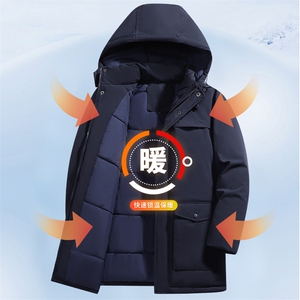 连帽加厚中老年棉衣外套图片