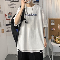 1港风圆领大码M-5XL运动日系原宿潮流男士短袖宽松T恤7036F20控35，男装T恤，星座226-2
