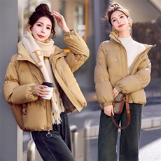 现货新款短款棉服休闲通列保暖百搭重工艺减龄韩版小个子外套棉衣，女装棉衣/棉服，韩美纤衣