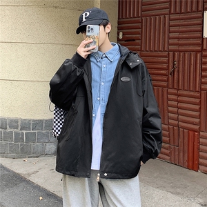 1克莱因蓝冲锋衣中性风大码M-5XL抽绳连帽夹克男JK7569P75控99图片