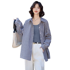 3125时尚休闲格纹衬衣+背心两件套装，女装套装/套裙，香莘料