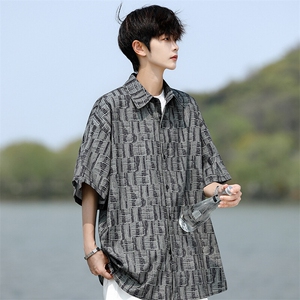 8XL-M花衬衫男款短袖夏季冰丝薄款花衬衣大码寸衫外套DC28013P38图片