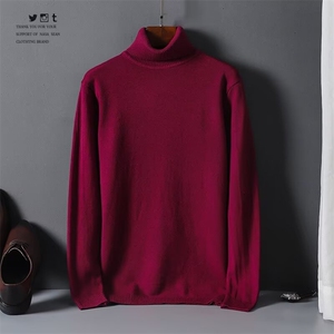 秋冬款男高领纯色毛衣套头针织衫打底线衣加大码M-4XL M66 P30图片