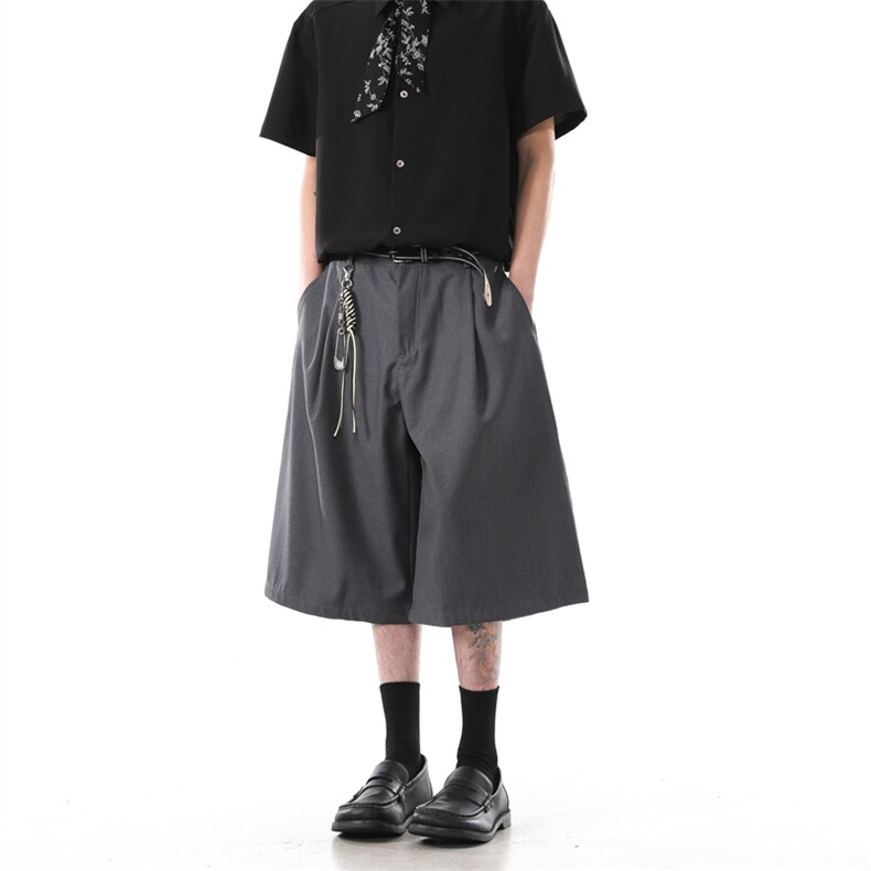 903-WK209-P65S-XXL【灰色黑色】老钱风休闲西裤短裤男4,男装牛仔裤,星座903