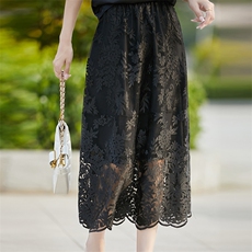 重工华丽蕾丝绣花网纱灯笼半身裙女高腰刺绣气质法式伞裙礼服半裙，女装半身裙，佳绒高端店