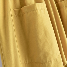 时尚优雅白色印花短袖收腰衬衫配姜黄色休闲裤两件套，女装套装/套裙，水衣源