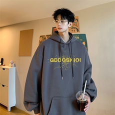 已注册/华棉春秋内景新款小众宽松连帽卫衣男WY00642/P45加绒P50，男装卫衣，电商B316