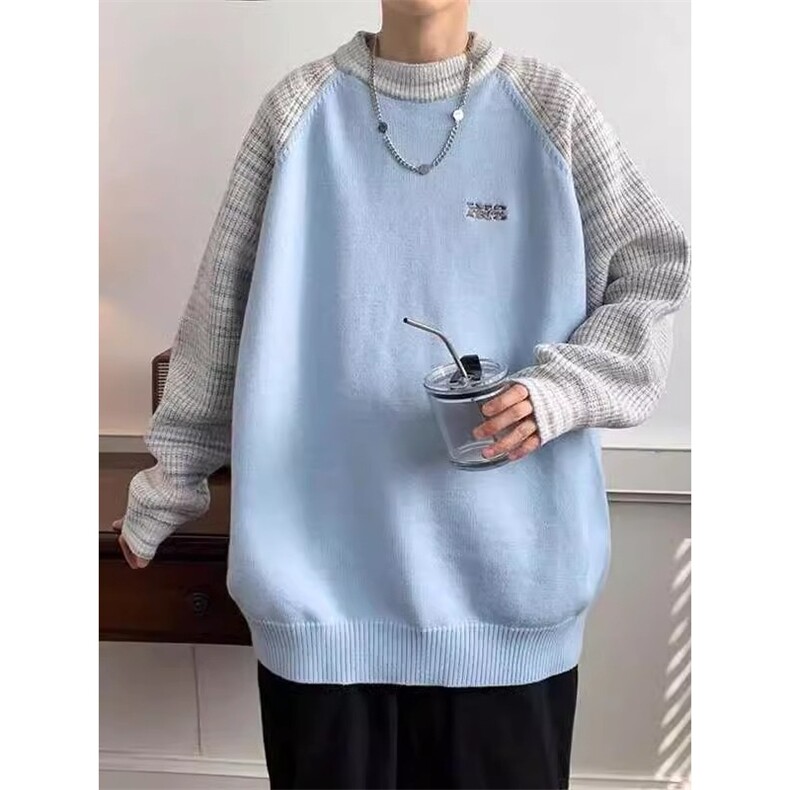 男女韩版秋冬宽松加厚毛衣日系针织衫ins港风慵懒外套情侣毛衣，男装针织衫/毛衣，星座506A