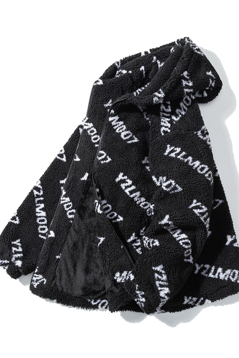 1白底定制LOGO羊羔毛棉衣大码M-5XL连帽棉衣外套男78710P105控148,男装棉衣,星座226-2