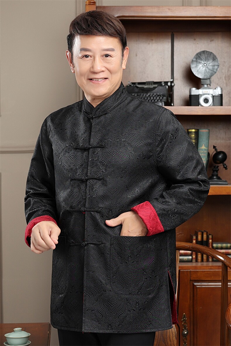 2024高品质秋款两面穿风唐装外套男士中老年中式复古盘扣夹克,男装夹克,钱塘723