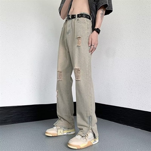 青春流行ins男直筒水洗牛仔裤 P42图片