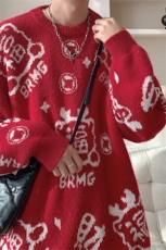 温暖风喜庆吉祥潮流上衣新中式节日元素氛围感毛衣HY694TP50，男装针织衫/毛衣，电商A102B