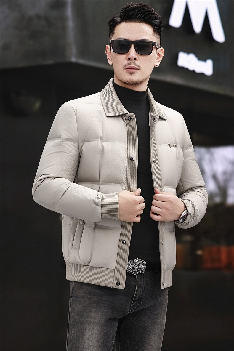 2025新款冬季立领90绒子白鸭绒羽绒服外套中年男装加厚羽绒服夹克,男装夹克,钱塘723