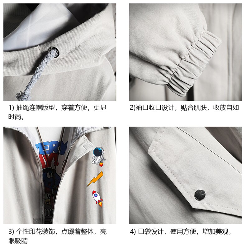 JK41165-P85加棉款-P115纯棉连帽夹克男士大码工装夹克男网格,男装夹克,电商A040A
