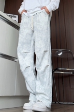K5026/特P40新品扎染脏脏裤休闲裤男女直筒裤高街运动长裤子，男装休闲裤，电商A141