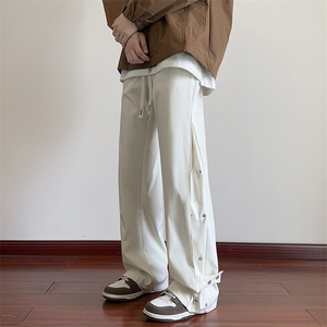 秋季休闲裤男宽松男士直筒冲锋裤防水按扣弹力潮A266-KZ8024-P65图片