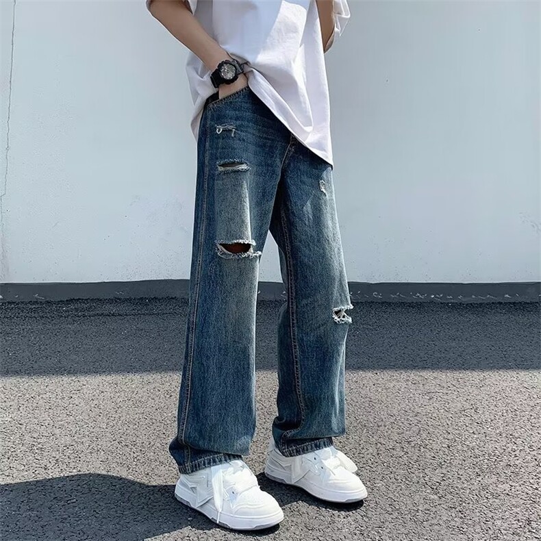 宽松直筒时尚青春流行牛仔裤长裤新款AK222P40图片