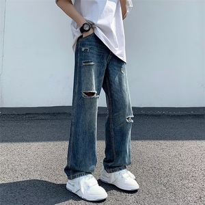 宽松直筒时尚青春流行牛仔裤长裤新款AK222P40图片