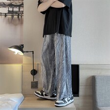 高街扎染裤子男夏薄款ins宽松拖地休闲裤阔腿运动裤男K1313-P30，男装休闲裤，星座512-4