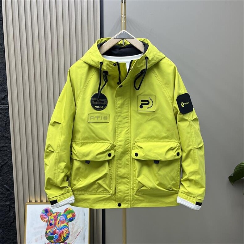 秋新款冲锋衣外套男新款宽松潮牌工装夹克百搭连帽简约HH9136P55,男装夹克,星座1013-5