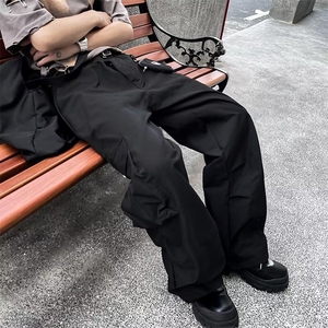 工装裤男夏季复古小众设计感阔腿伞兵裤痞帅休闲裤子 NZ65图片