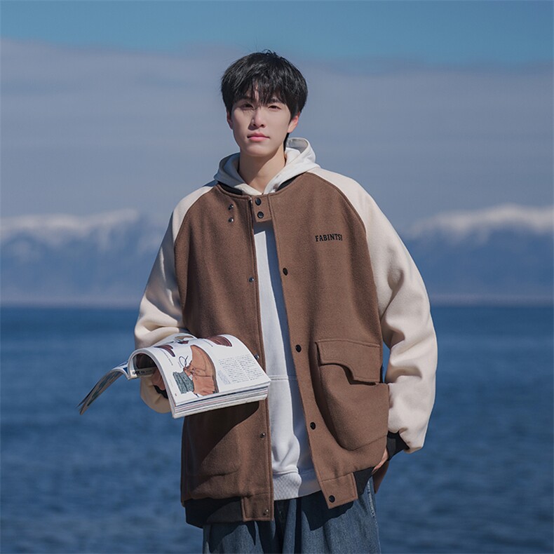 B225-W8425-P126-X158----拼接棒球服-聚酯纤维，女装职业装，电商B225