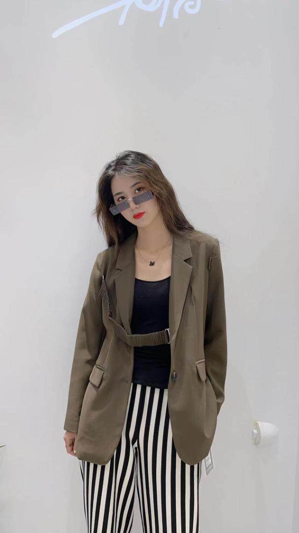 汪尚春SHANGCHUN·W 春装2022松紧带装饰西服，其它，SHANGCHUN·W 汪尚春