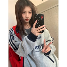 5304-P55原版做工纯棉华棉复合休闲宽松拉链卫衣外套薄款，女装卫衣/绒衫，星座617A-2