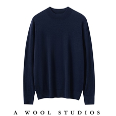 2025年秋季半高领短袖1时尚通勤休闲，男装羊毛衫，朝思纯山羊绒