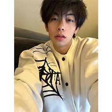 春秋美式炸街男女刺绣夹克情侣装宽松棒球服百搭复古ins潮牌外套，男装夹克，星座506A