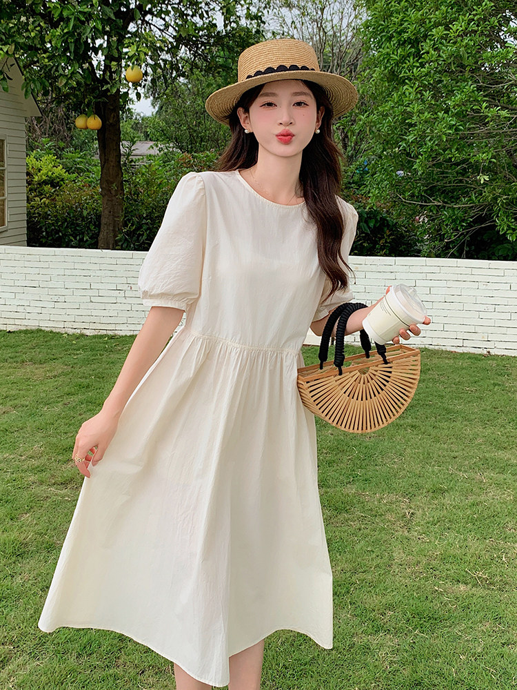 夏季新款棉布连衣裙仙女气质宽松显瘦长裙,女装连衣裙,鑫慧