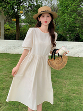 夏季新款棉布连衣裙仙女气质宽松显瘦长裙，女装连衣裙，鑫慧