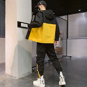 男青少年两件套春季夹克套装工装翻领夹克男CYTZ19图片