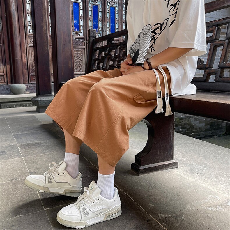 户外山系七分裤子男夏季宽松阔腿百搭休闲工装短裤-A921TP35控59,男装牛仔裤,电商B241