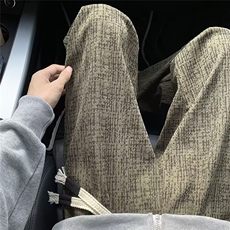灯芯绒斑点加绒裤子男春秋新款美式复古慵懒风垂感休闲宽松直筒裤，男装休闲裤，星座1013