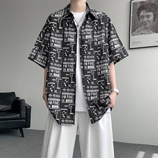 8XL-M花衬衫男短袖夏季薄款冰丝半袖宽松大码休闲外套DC28008P38，男装T恤，电商B312