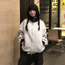 抖音得物高品质26春装美式高街重磅结构拼接织带立领卫衣外套CM42，女装短外套，电商A486-1